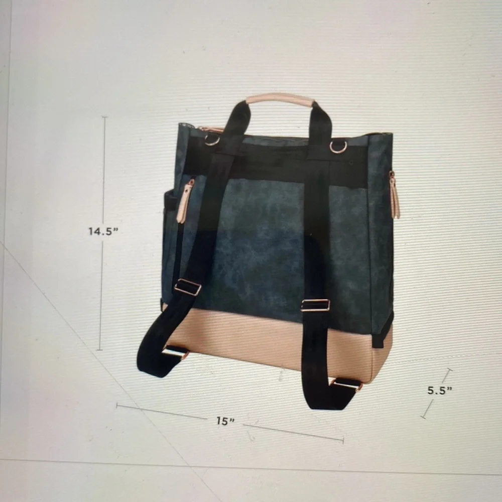 NWOT Petunia Pickle Bottom Pivot Diaper Backpack Blue & Blush